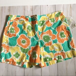 Madison Size 10 Floral Mod Walking Shorts Linen